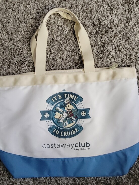 Disney Handbags - Disney Castaway Club Nautical Blue and White Travel Bag NWOT